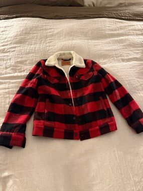 Levi's Red and Black Sherpa-Lined Plaid Jacket